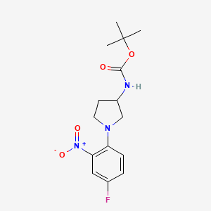 molecular formula C15H20FN3O4 B15507636 tert-butyl N-[1-(4-fluoro-2-nitrophenyl)pyrrolidin-3-yl]carbamate 