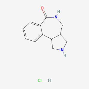 molecular formula C12H15ClN2O B15507663 (3aS,10bR)-2,3,3a,4,5,10b-hexahydrobenzo[c]pyrrolo[3,4-e]azepin-6(1H)-one hydrochloride 