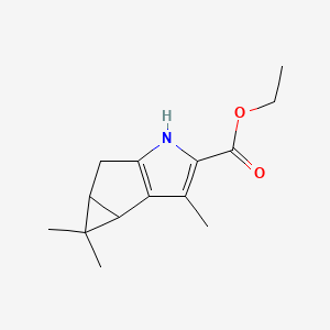 molecular formula C14H19NO2 B15507867 Ethyl 3,3,9-trimethyl-7-azatricyclo[4.3.0.02,4]nona-1(6),8-diene-8-carboxylate 