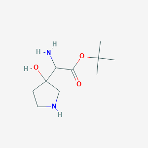 molecular formula C10H20N2O3 B15508054 Tert-butyl 2-amino-2-(3-hydroxypyrrolidin-3-yl)acetate 