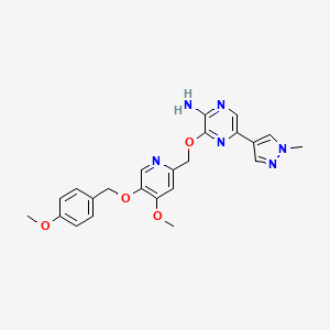 molecular formula C23H24N6O4 B15508545 3-({4-methoxy-5-[(4-methoxybenzyl)oxy]pyridin-2-yl}methoxy)-5-(1-methyl-1H-pyrazol-4-yl)pyrazin-2-amine 