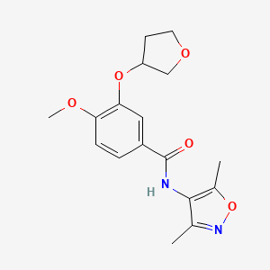 molecular formula C17H20N2O5 B15508621 Benzamide, N-(3,5-dimethyl-4-isoxazolyl)-4-methoxy-3-[(tetrahydro-3-furanyl)oxy]- 