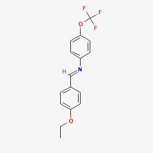 molecular formula C16H14F3NO2 B15508686 N-[(E)-(4-Ethoxyphenyl)methylidene]-4-(trifluoromethoxy)aniline 