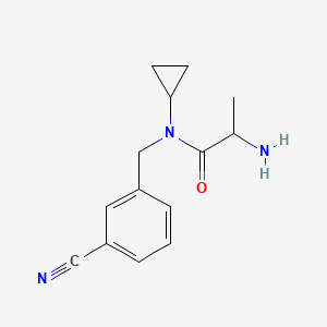 molecular formula C14H17N3O B15508962 2-amino-N-[(3-cyanophenyl)methyl]-N-cyclopropylpropanamide 