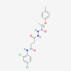 molecular formula C20H21Cl2N3O4 B15509042 N-(2,4-dichlorophenyl)-4-{2-[2-(4-methylphenoxy)propanoyl]hydrazinyl}-4-oxobutanamide 