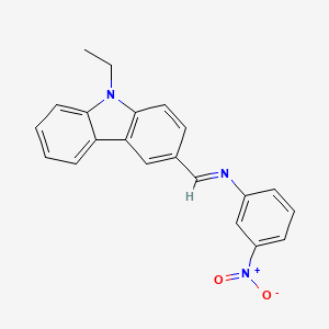 molecular formula C21H17N3O2 B15509068 N-[(E)-(9-ethyl-9H-carbazol-3-yl)methylidene]-3-nitroaniline 
