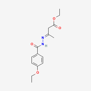 molecular formula C15H20N2O4 B15509119 ethyl (3E)-3-{2-[(4-ethoxyphenyl)carbonyl]hydrazinylidene}butanoate 