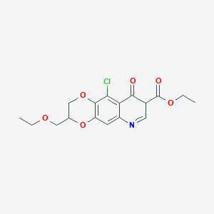 molecular formula C17H18ClNO6 B15509217 Ethyl 10-chloro-3-(ethoxymethyl)-9-oxo-2,3,8,9-tetrahydro[1,4]dioxino[2,3-g]quinoline-8-carboxylate 