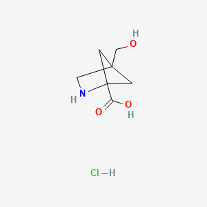 molecular formula C7H12ClNO3 B15509325 4-(hydroxymethyl)-2-azabicyclo[2.1.1]hexane-1-carboxylic acid;hydrochloride 