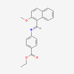 molecular formula C21H19NO3 B15509360 ethyl 4-{[(E)-(2-methoxynaphthalen-1-yl)methylidene]amino}benzoate 