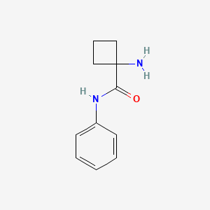 molecular formula C11H14N2O B15509443 Cyclobutanecarboxamide, 1-amino-N-phenyl- 