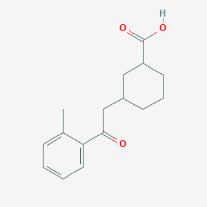 molecular formula C16H20O3 B15509478 cis-3-[2-(2-Methylphenyl)-2-oxoethyl]-cyclohexane-1-carboxylic acid 