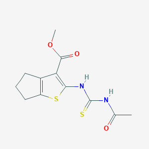 molecular formula C12H14N2O3S2 B15509510 methyl 2-[(acetylcarbamothioyl)amino]-5,6-dihydro-4H-cyclopenta[b]thiophene-3-carboxylate 