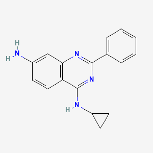 molecular formula C17H16N4 B15509543 N~4~-Cyclopropyl-2-Phenylquinazoline-4,7-Diamine 