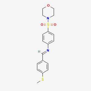 molecular formula C18H20N2O3S2 B15509582 N-{(E)-[4-(methylsulfanyl)phenyl]methylidene}-4-(morpholin-4-ylsulfonyl)aniline 