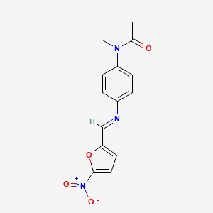 molecular formula C14H13N3O4 B15509586 N-methyl-N-(4-{[(E)-(5-nitrofuran-2-yl)methylidene]amino}phenyl)acetamide 