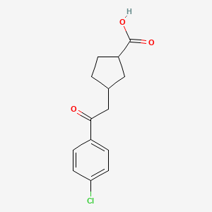 molecular formula C14H15ClO3 B15509609 cis-3-[2-(4-Chlorophenyl)-2-oxoethyl]-cyclopentane-1-carboxylic acid 