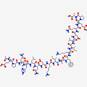 molecular formula C97H154N26O30 B15509685 L-Alanine, N-acetyl-L-alpha-glutamyl-L-prolyl-L-asparaginyl-L-histidyl-L-leucyl-L-asparaginyl-L-seryl-L-lysyl-L-isoleucyl-L-alanyl-L-phenylalanyl-L-lysyl-L-isoleucyl-L-valyl-L-seryl-L-glutaminyl-L-alpha-glutamyl-L-prolyl- 