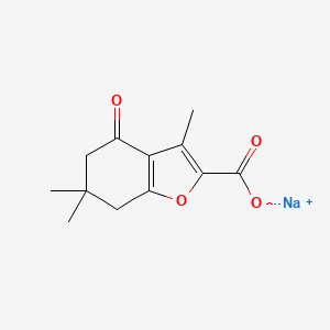 molecular formula C12H13NaO4 B15509722 Sodium 3,6,6-trimethyl-4-oxo-4,5,6,7-tetrahydro-1-benzofuran-2-carboxylate 