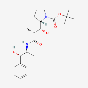 molecular formula C23H36N2O5 B15509830 tert-Butyl (S)-2-((1R,2R)-3-(((1S,2S)-1-hydroxy-1-phenylpropan-2-yl)amino)-1-methoxy-2-methyl-3-oxopropyl)pyrrolidine-1-carboxylate 