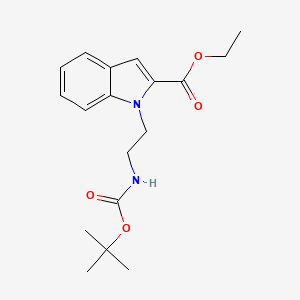 molecular formula C18H24N2O4 B15509852 ethyl 1-(2-((tert-butoxycarbonyl)amino)ethyl)-1H-indole-2-carboxylate 