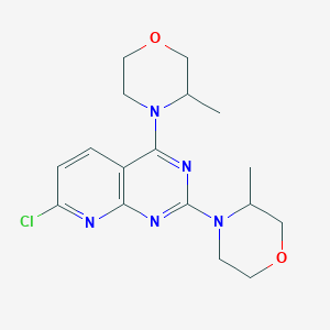 molecular formula C17H22ClN5O2 B15509864 4-[7-Chloro-2-(3-methylmorpholin-4-yl)pyrido[2,3-d]pyrimidin-4-yl]-3-methylmorpholine 