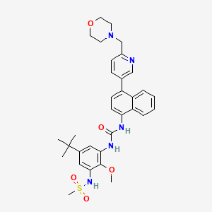 molecular formula C33H39N5O5S B15509912 N-{5-tert-butyl-2-methoxy-3-[({4-[6-(morpholin-4-ylmethyl)pyridin-3-yl]naphthalen-1-yl}carbamoyl)amino]phenyl}methanesulfonamide 