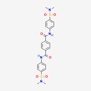 molecular formula C24H26N4O6S2 B15509945 N,N'-bis[4-(dimethylsulfamoyl)phenyl]benzene-1,4-dicarboxamide 