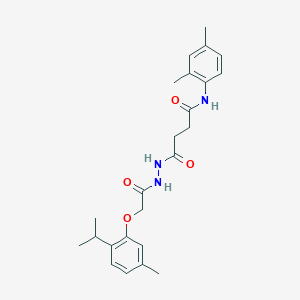 molecular formula C24H31N3O4 B15509973 N-(2,4-dimethylphenyl)-4-(2-{[5-methyl-2-(propan-2-yl)phenoxy]acetyl}hydrazinyl)-4-oxobutanamide 