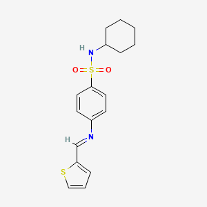 molecular formula C17H20N2O2S2 B15510033 N-cyclohexyl-4-{[(E)-thiophen-2-ylmethylidene]amino}benzenesulfonamide 