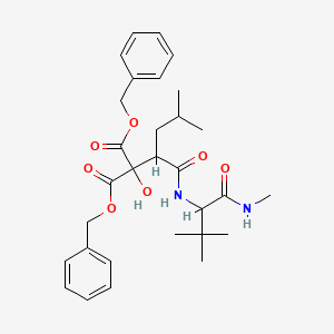 molecular formula C30H40N2O7 B15510037 Dibenzyl 2-[1-[[3,3-dimethyl-1-(methylamino)-1-oxobutan-2-yl]amino]-4-methyl-1-oxopentan-2-yl]-2-hydroxypropanedioate 