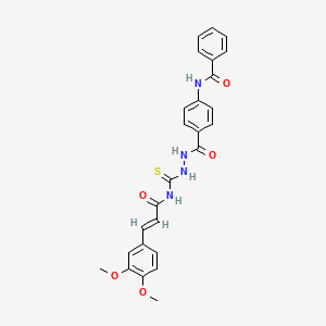 molecular formula C26H24N4O5S B15510041 N-{4-[(2-{[(2E)-3-(3,4-dimethoxyphenyl)prop-2-enoyl]carbamothioyl}hydrazinyl)carbonyl]phenyl}benzamide 