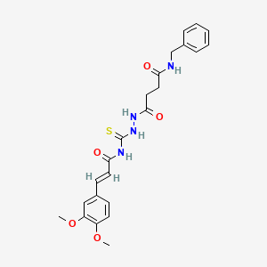 molecular formula C23H26N4O5S B15510078 N-benzyl-4-(2-{[(2E)-3-(3,4-dimethoxyphenyl)prop-2-enoyl]carbamothioyl}hydrazinyl)-4-oxobutanamide 