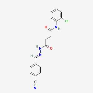 molecular formula C18H15ClN4O2 B15510251 N-(2-chlorophenyl)-4-[(2E)-2-(4-cyanobenzylidene)hydrazinyl]-4-oxobutanamide 