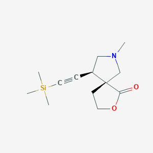 molecular formula C13H21NO2Si B15510275 (5R,9S)-7-methyl-9-(2-trimethylsilylethynyl)-2-oxa-7-azaspiro[4.4]nonan-1-one 