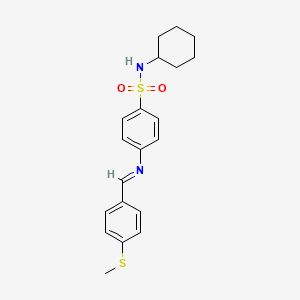 molecular formula C20H24N2O2S2 B15510279 N-cyclohexyl-4-({(E)-[4-(methylsulfanyl)phenyl]methylidene}amino)benzenesulfonamide 