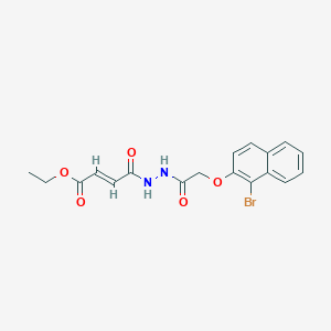 molecular formula C18H17BrN2O5 B15510304 ethyl (2E)-4-(2-{[(1-bromonaphthalen-2-yl)oxy]acetyl}hydrazinyl)-4-oxobut-2-enoate 