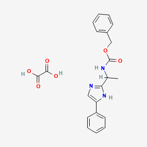 molecular formula C21H21N3O6 B15510308 benzyl N-[1-(5-phenyl-1H-imidazol-2-yl)ethyl]carbamate;oxalic acid 