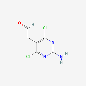 molecular formula C6H5Cl2N3O B15510340 2-(2-Amino-4,6-dichloropyrimidin-5-yl)acetaldehyde 