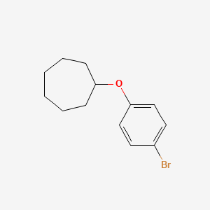 molecular formula C13H17BrO B15510352 Cycloheptane, (4-bromophenoxy)- 