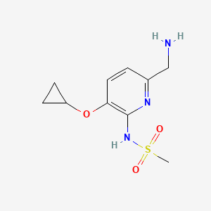 molecular formula C10H15N3O3S B15510420 N-(6-(Aminomethyl)-3-cyclopropoxypyridin-2-YL)methanesulfonamide 