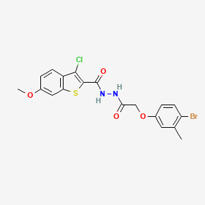molecular formula C19H16BrClN2O4S B15510425 N'-[(4-bromo-3-methylphenoxy)acetyl]-3-chloro-6-methoxy-1-benzothiophene-2-carbohydrazide 