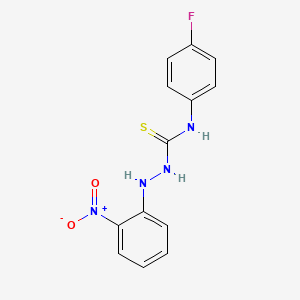 molecular formula C13H11FN4O2S B15510429 N-(4-fluorophenyl)-2-(2-nitrophenyl)hydrazinecarbothioamide 