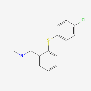 molecular formula C15H16ClNS B15510466 Benzenemethanamine, 2-[(4-chlorophenyl)thio]-N,N-dimethyl- 