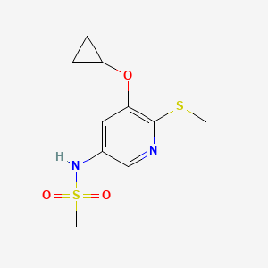 molecular formula C10H14N2O3S2 B15510612 N-(5-Cyclopropoxy-6-(methylthio)pyridin-3-YL)methanesulfonamide 