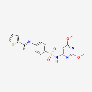 molecular formula C17H16N4O4S2 B15510932 N-(2,6-dimethoxy-4-pyrimidinyl)-4-[(2-thienylmethylene)amino]benzenesulfonamide 