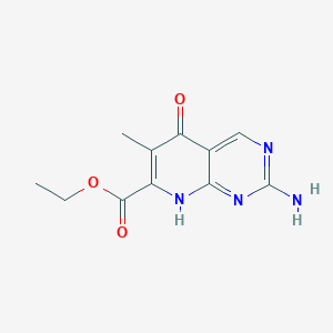 molecular formula C11H12N4O3 B15511014 ethyl 2-amino-6-methyl-5-oxo-8H-pyrido[2,3-d]pyrimidine-7-carboxylate CAS No. 7403-86-3