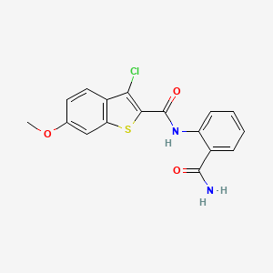 molecular formula C17H13ClN2O3S B15511146 N-(2-carbamoylphenyl)-3-chloro-6-methoxy-1-benzothiophene-2-carboxamide 