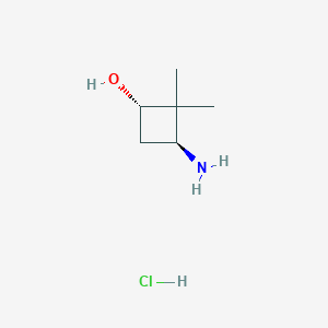 molecular formula C6H14ClNO B15511179 trans-3-Amino-2,2-dimethylcyclobutan-1-ol HCl 