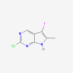 molecular formula C7H5ClIN3 B15511183 2-chloro-5-iodo-6-methyl-7H-pyrrolo[2,3-d]pyrimidine 
